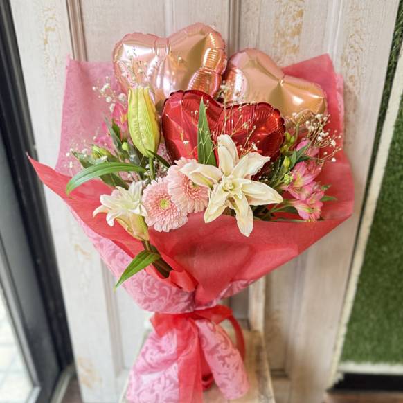 バルーン花束　ピンク・レッド 900101