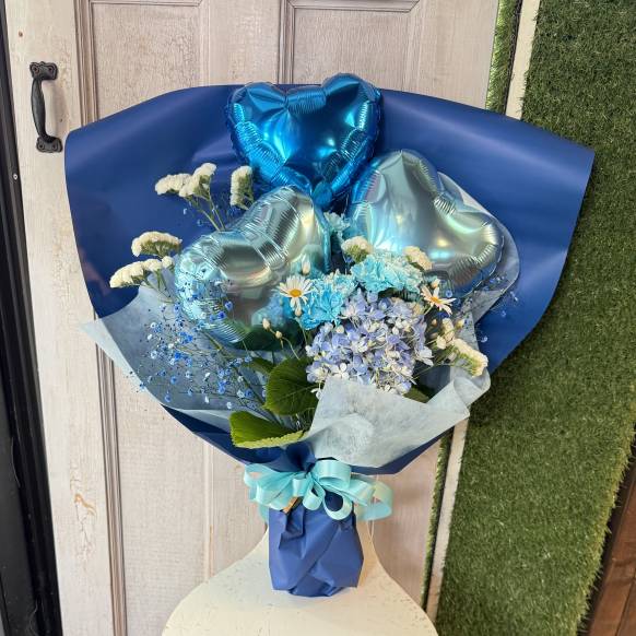 バルーン花束　ブルー 900102